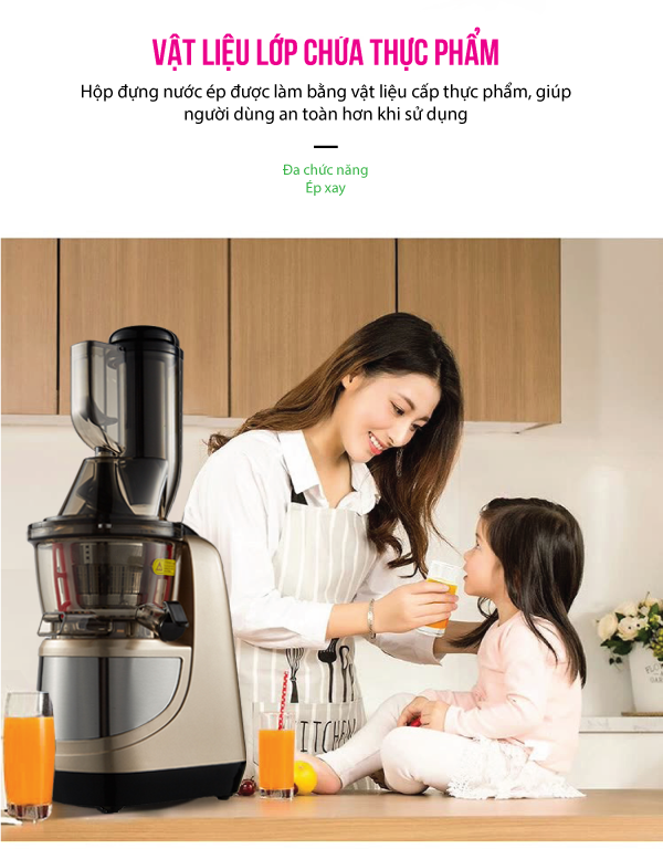 Máy ép chậm đa năng Roler RS-4408 (Đen)