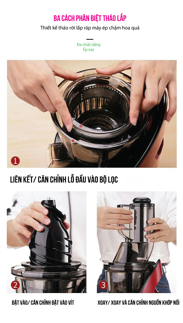 Máy ép chậm đa năng Roler RS-4408 (Đen)
