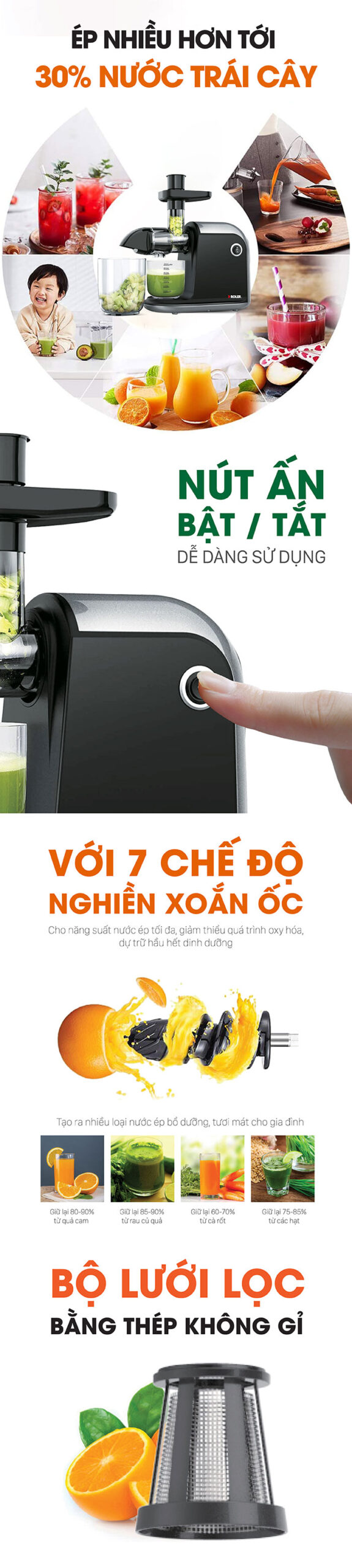 Máy ép chậm đa năng ROLER RS-4416