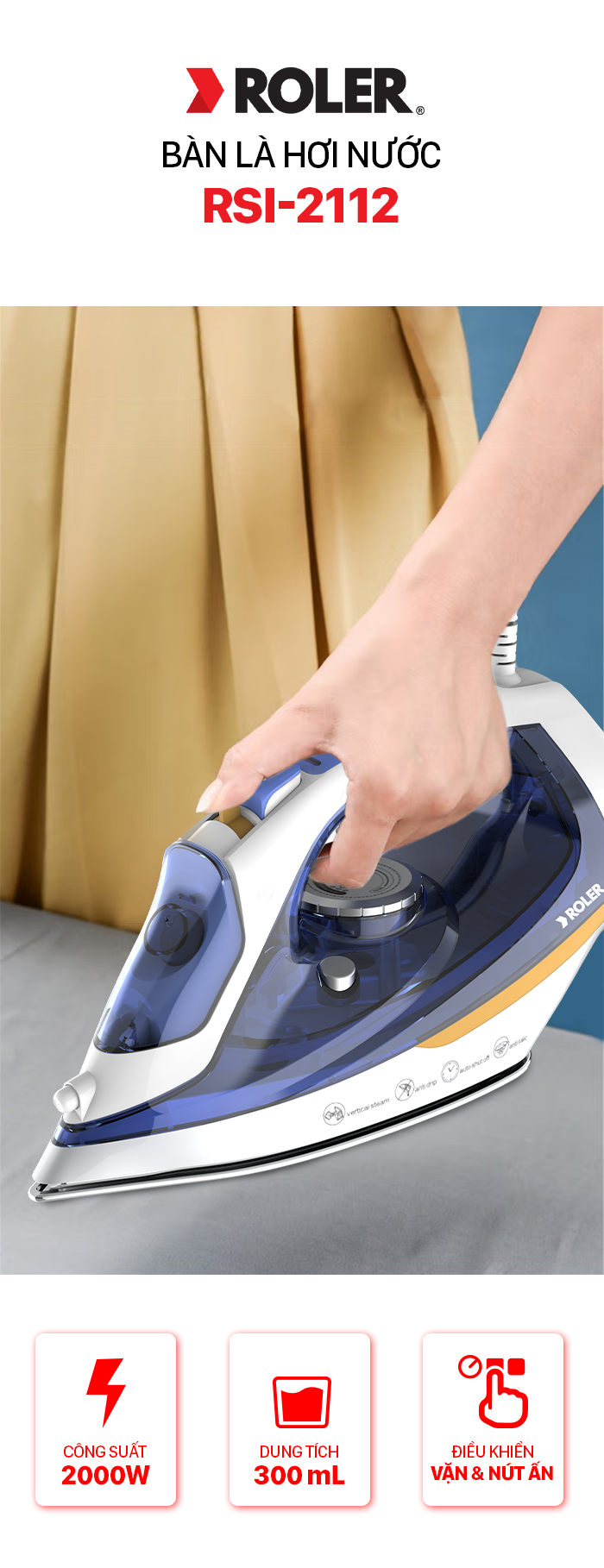 Bàn là hơi nước Roler RSI-2112