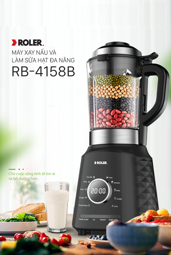 Máy xay nấu và làm sữa hạt đa năng Roler RB-4158B