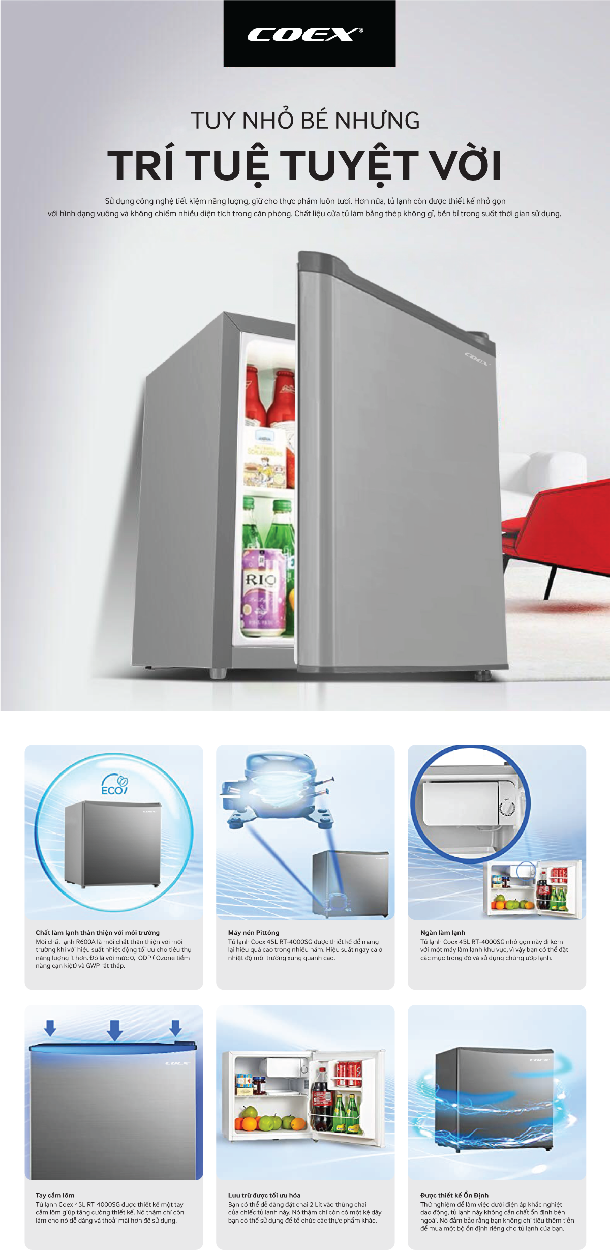 Tủ lạnh Coex 43L RT-4000SG