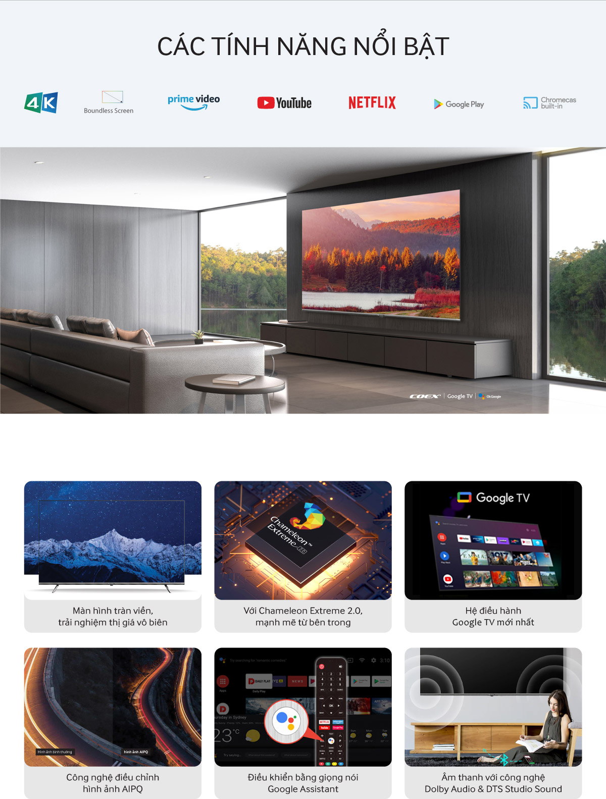 Smart Tivi Coex 4K 65 inch 65UT7000XG Google TV