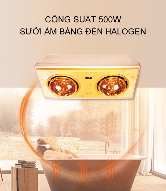 Đèn sưởi nhà tắm 2 bóng Roler RL-2112