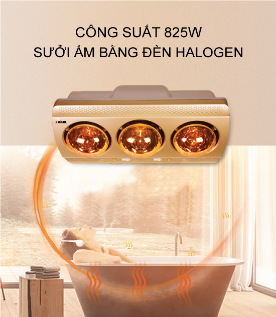 Đèn sưởi nhà tắm 3 bóng Roler RL-2113