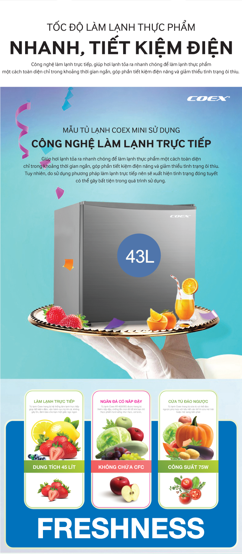 Tủ lạnh Coex 43L RT-4000SG