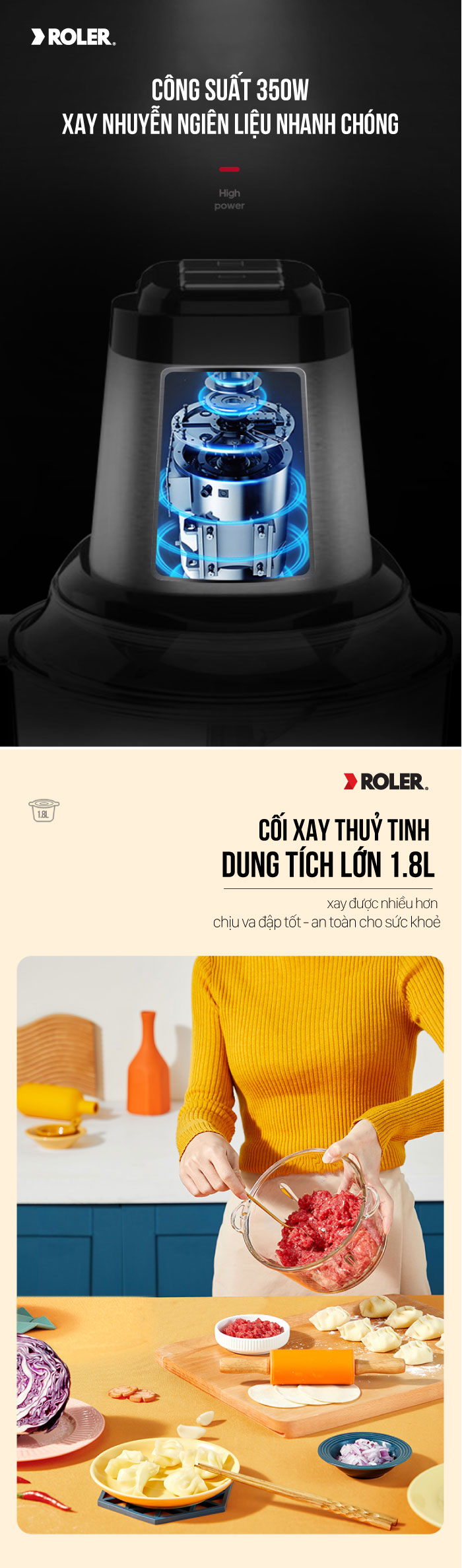 Máy xay thịt đa năng ROLER RC - 4332