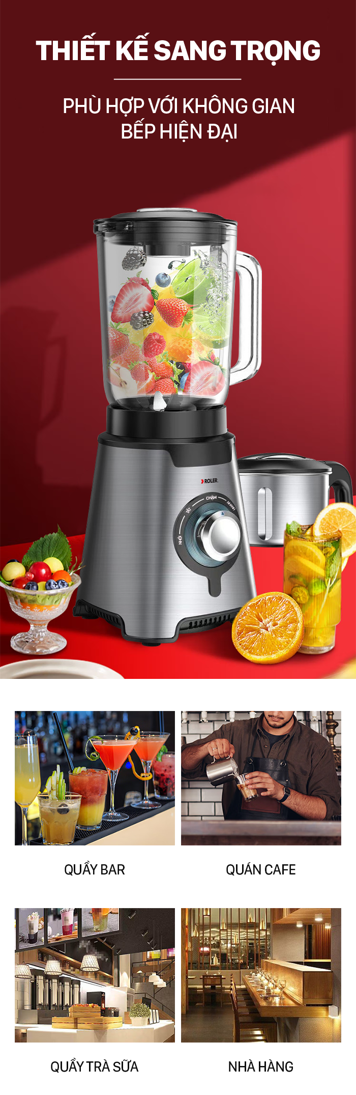 Máy xay sinh tố đa năng Roler RB-4106