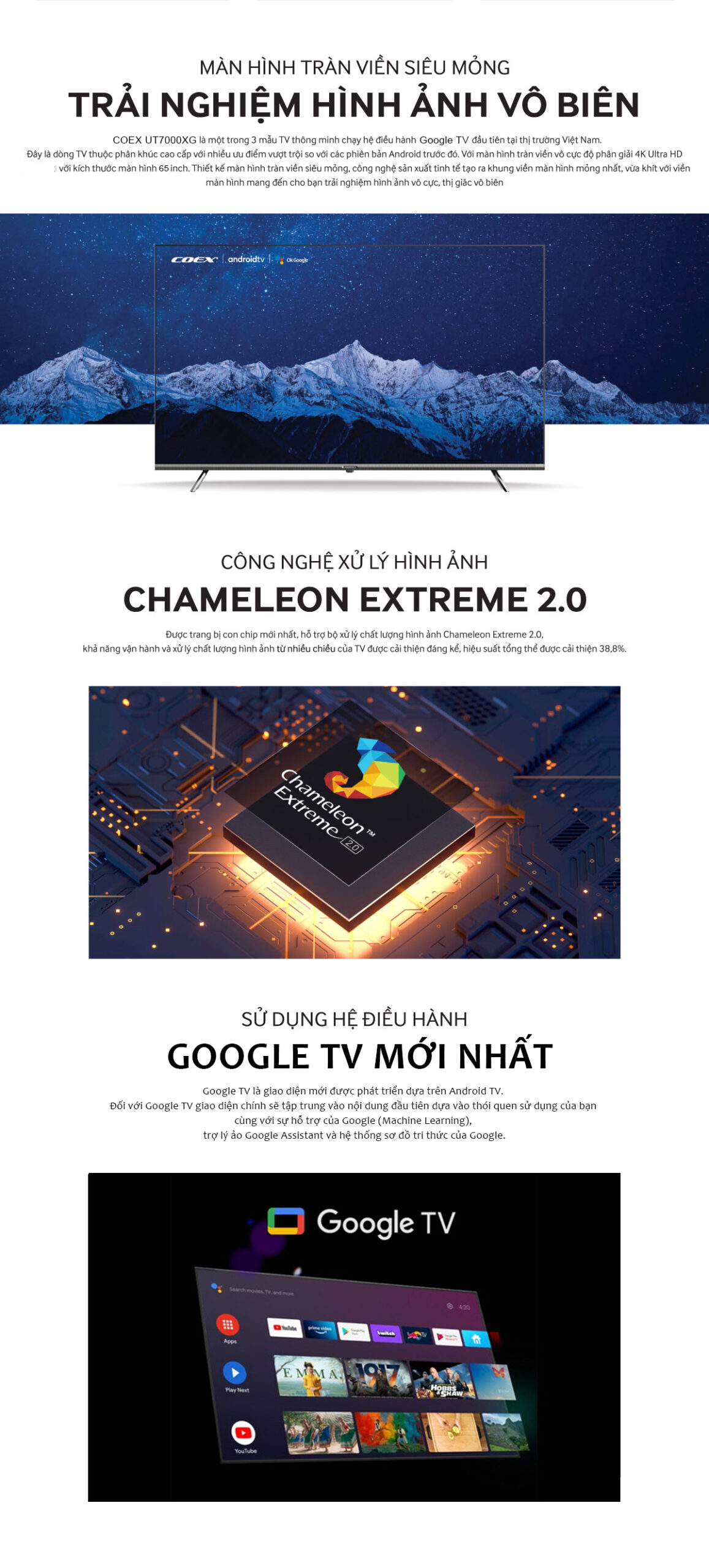 Smart Tivi Coex 4K 65 inch 65UT7000XG Google TV