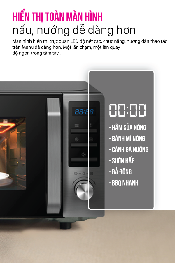 Lò vi sóng điện tử có nướng 25L Roler RM-3236A