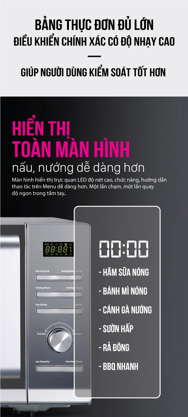 Lò vi sóng điện tử có nướng Roler 23 Lít RM-3225A