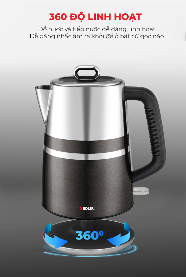Ấm siêu tốc 1.7 Lít ROLER RK-5127