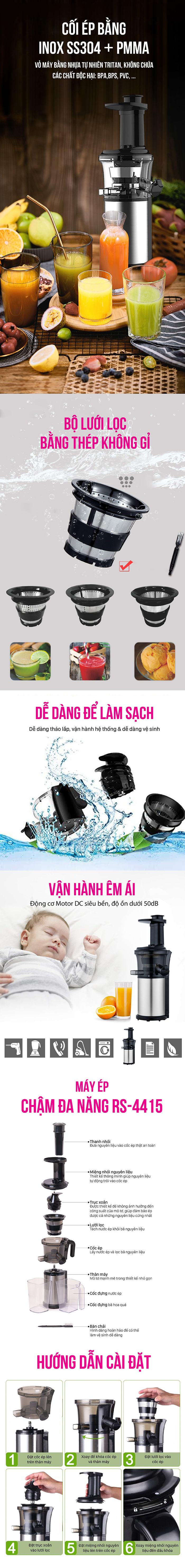 Máy ép chậm đa năng ROLER RS-4415