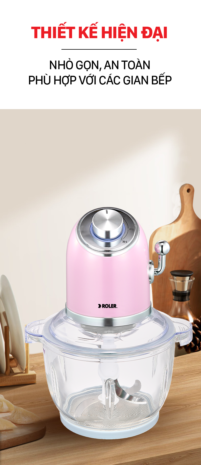 Máy xay thịt Roler RB-4335-Hồng