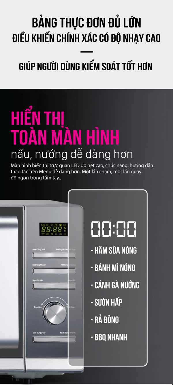 Lò vi sóng điện tử có nướng 25L Roler RM-3226A