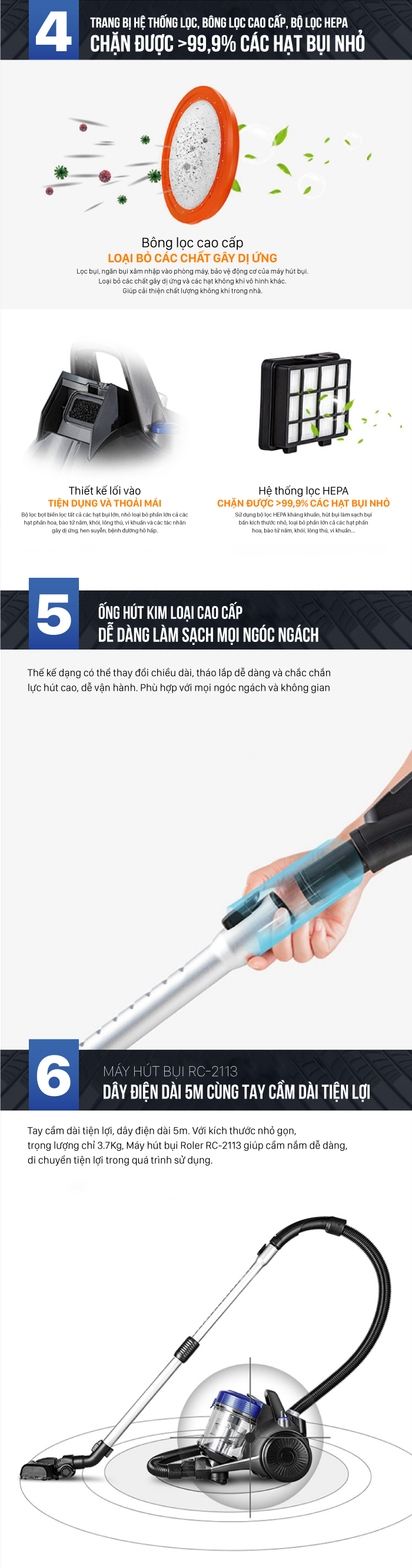 Máy hút bụi ROLER RC-2113