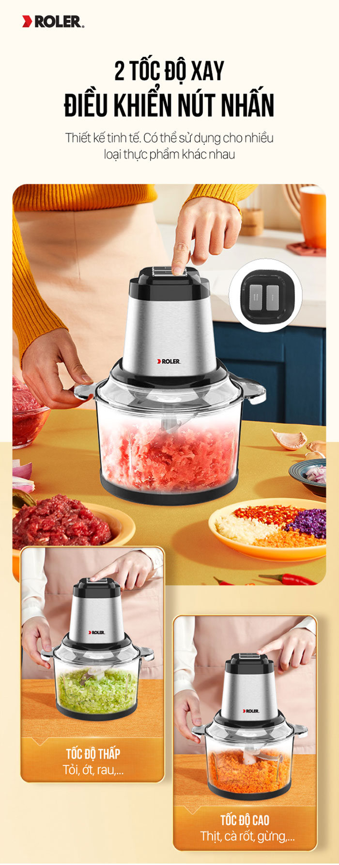 Máy xay thịt đa năng ROLER RC - 4332