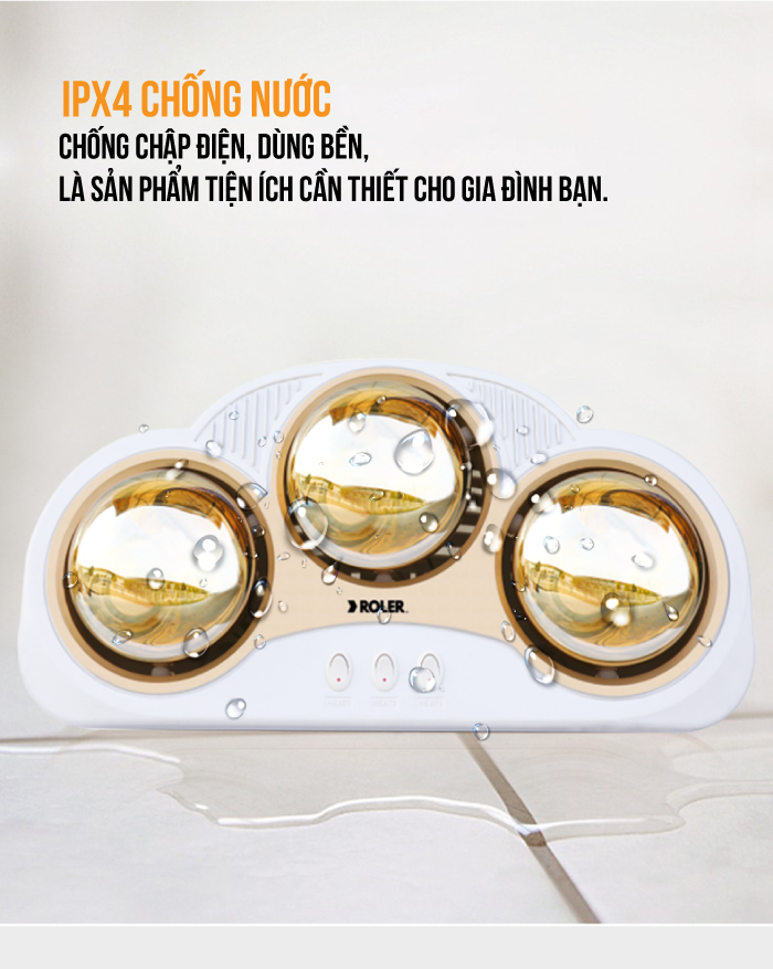 Đèn sưởi nhà tắm 3 bóng ROLER RL-2116