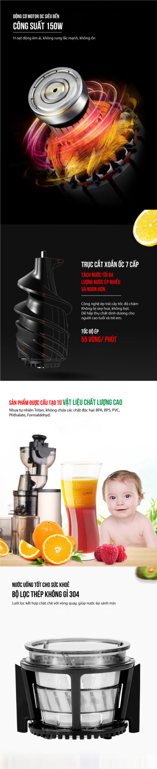 Máy ép chậm đa năng Roler RS-4417