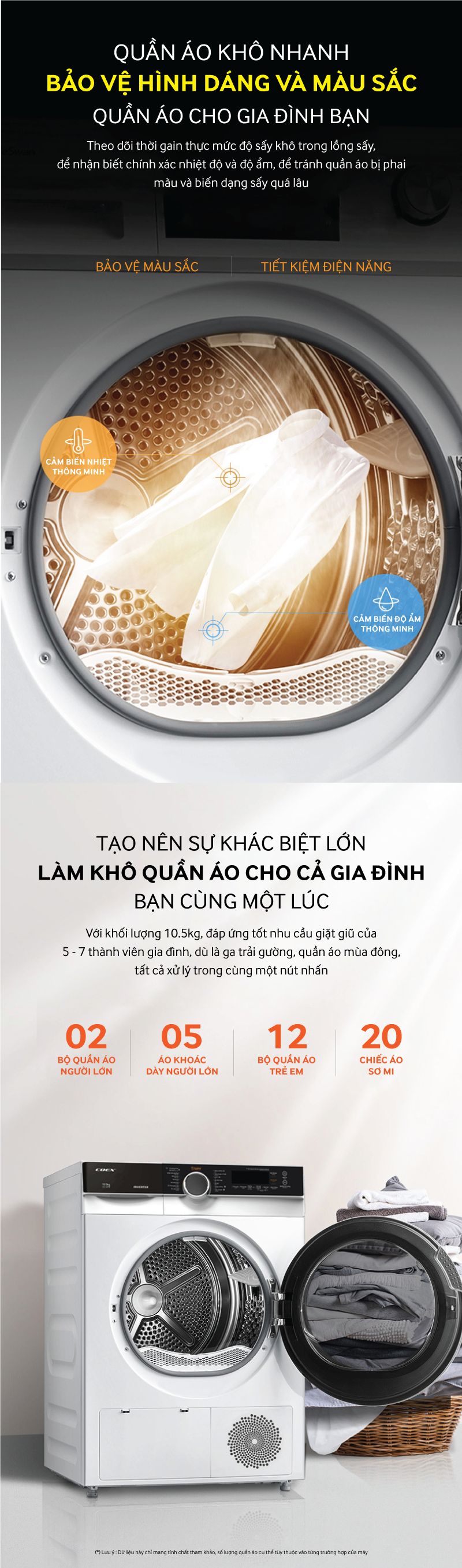 Máy sấy quần áo bơm nhiệt Heatpump Inverter Coex CD-10HPB GREY (10,5kg)
