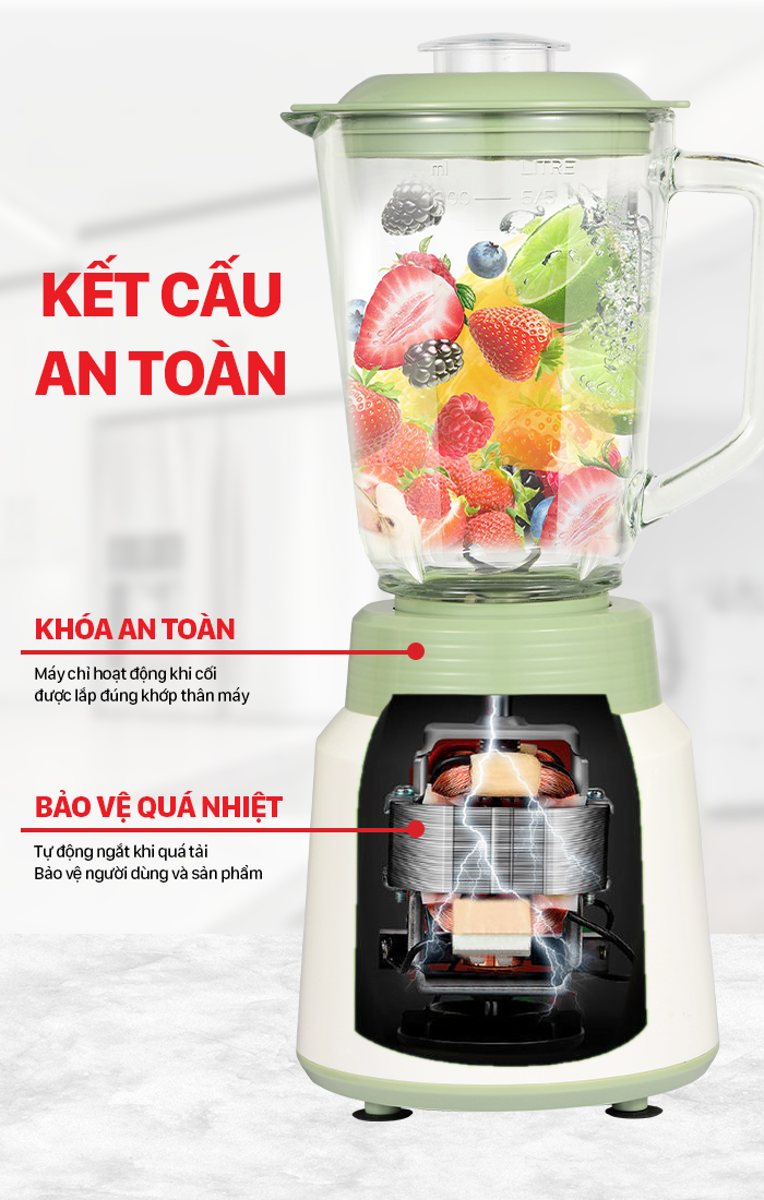 Máy xay sinh tố đa năng ROLER RB - 4115 ( 5 in 1 )
