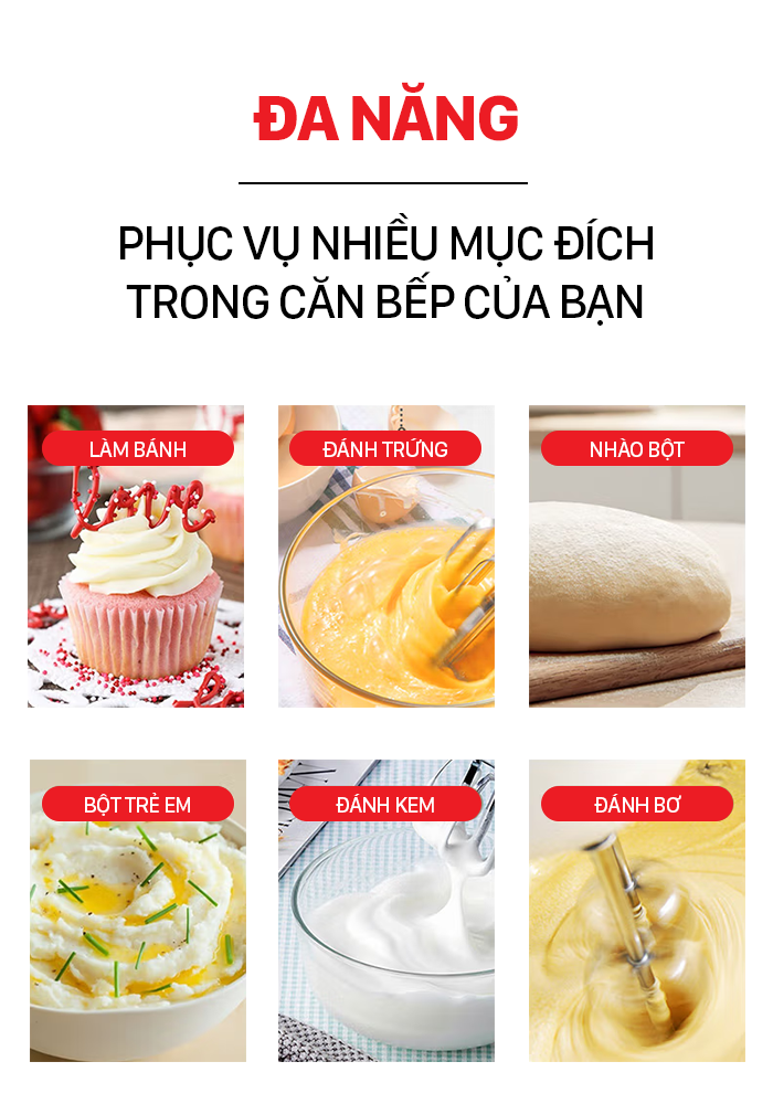 Máy đánh trứng đa năng ROLER RHM-1003