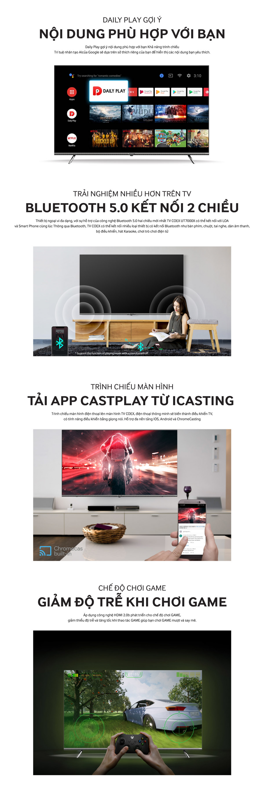 Smart Tivi Coex 4K 65 inch 65UT7000XG Google TV