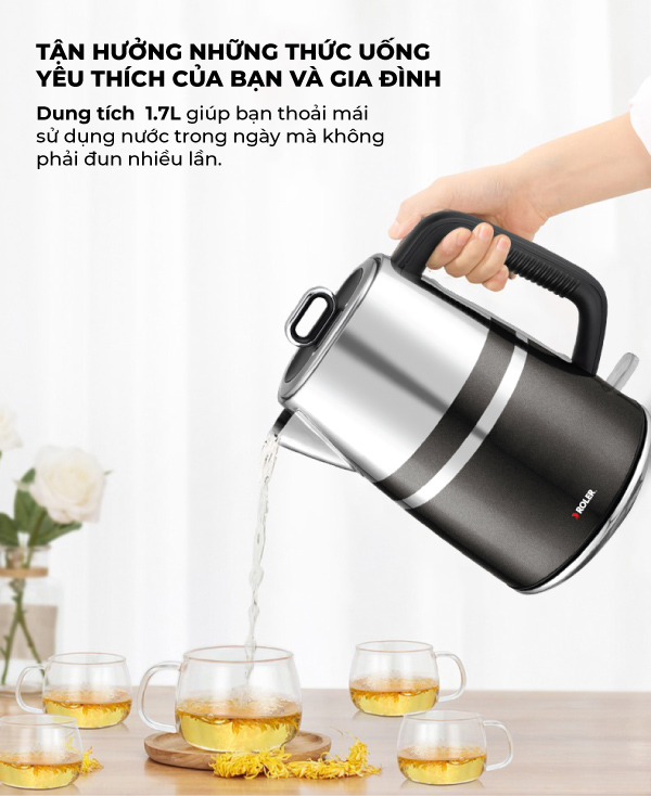 Ấm siêu tốc 1.7 Lít ROLER RK-5127