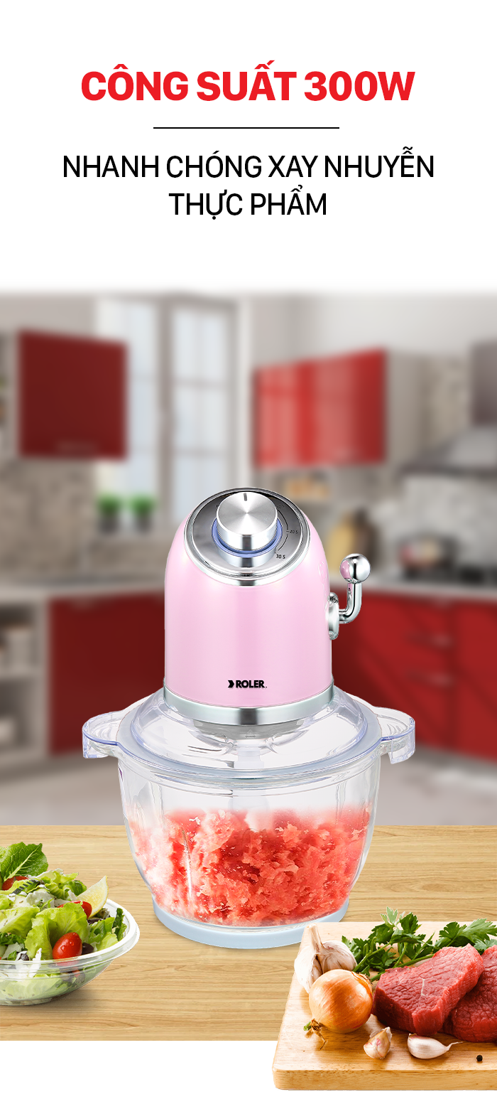 Máy xay thịt Roler RB-4335-Hồng