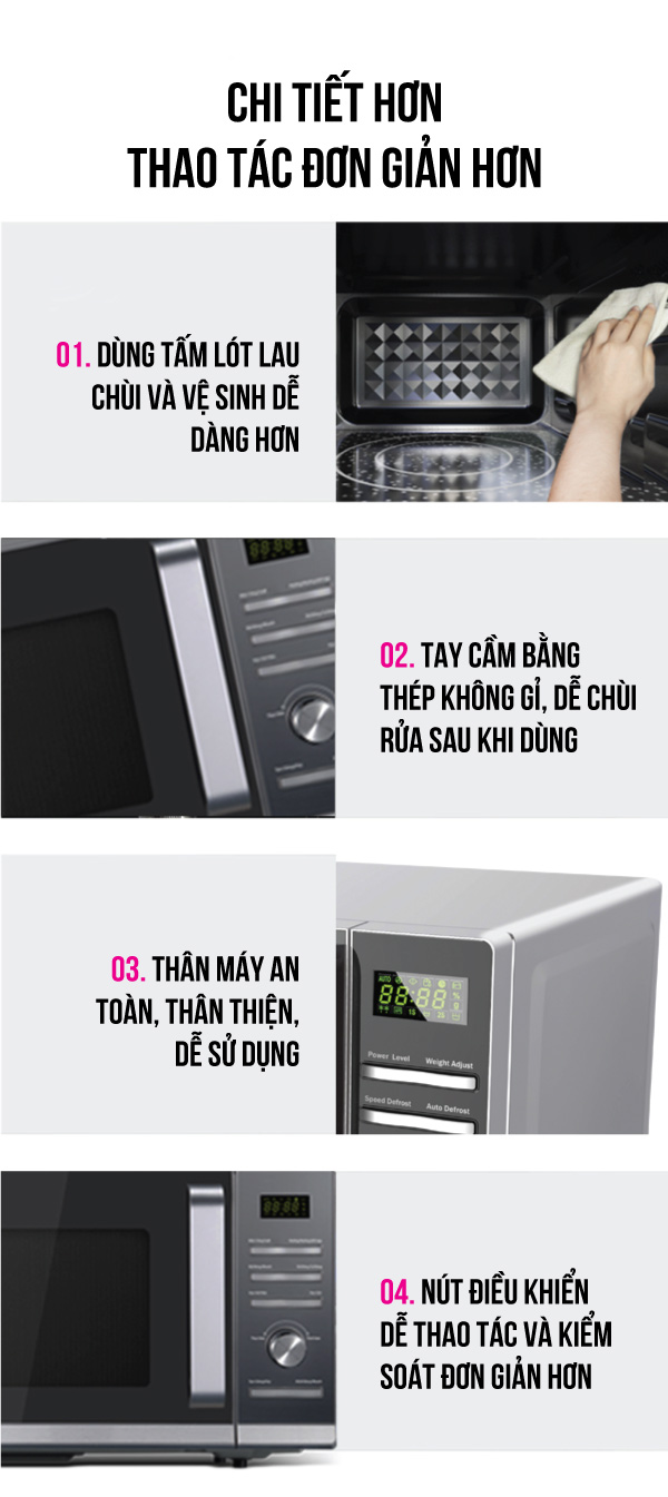 Lò vi sóng điện tử có nướng Roler 23 Lít RM-3225A