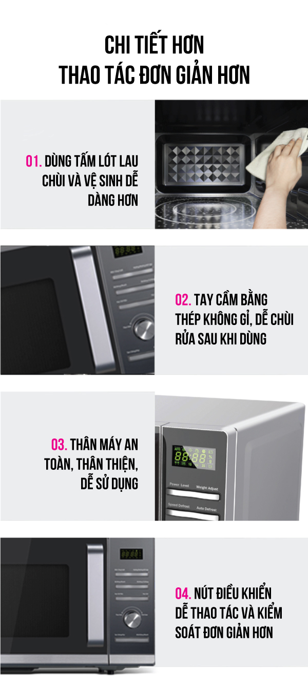 Lò vi sóng điện tử có nướng 25L Roler RM-3226A