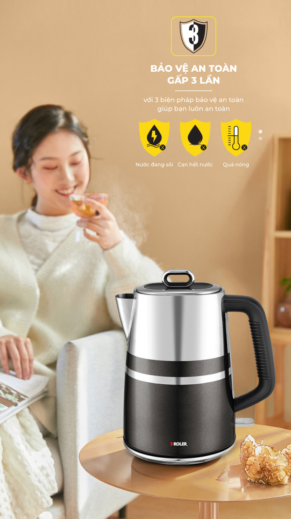 Ấm siêu tốc 1.7 Lít ROLER RK-5127