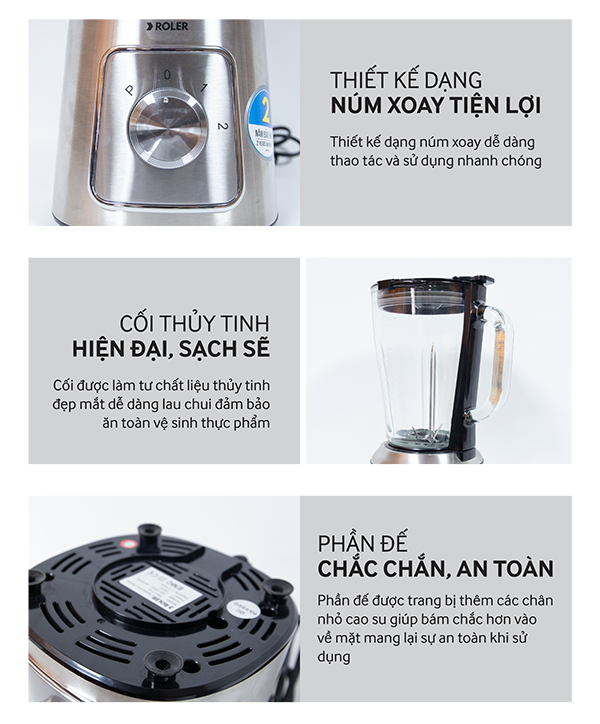 Máy xay sinh tố Roler RB-4118 cao cấp (2in1)