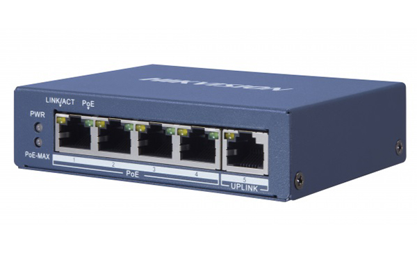 Switch GIGABIT Hi POE 4 cổng 1000Mpbs Hikvision DS-3E0505HP-E