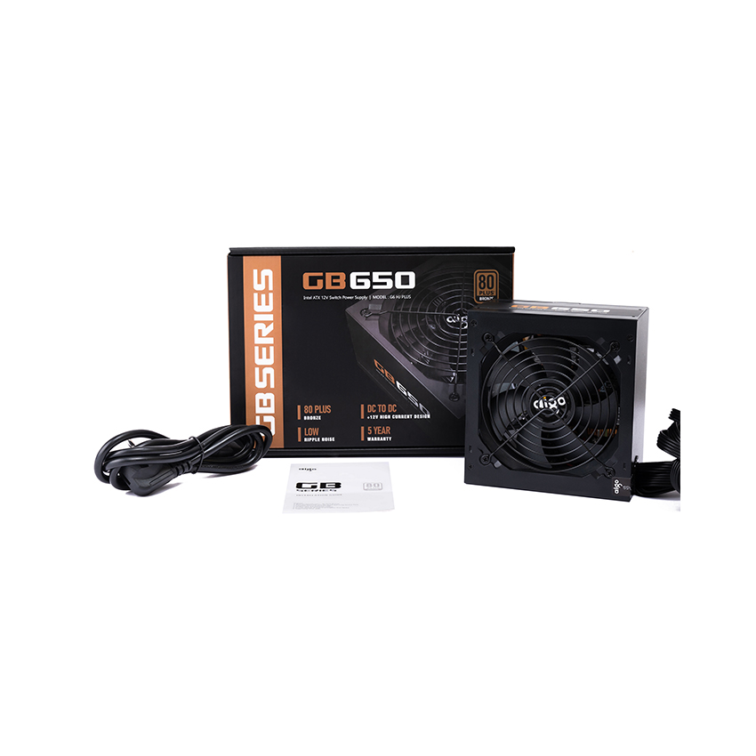 Nguồn AIGO GB650 - 650W (80 Plus Bronze/Màu Đen)