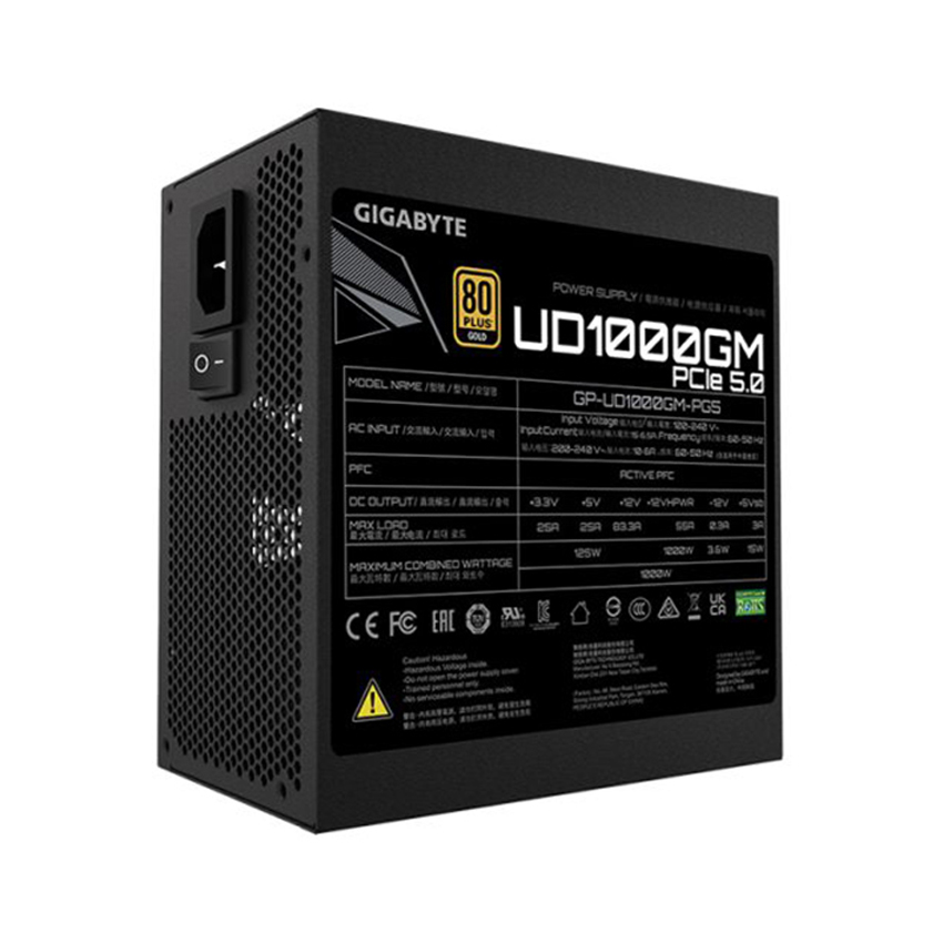 Nguồn máy tính Gigabyte 1000W PCIE5 80 Plus Gold Full Modular (GP-UD1000GM PG5)