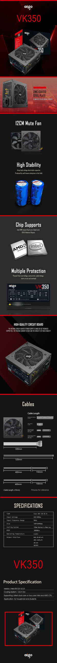 Nguồn AIGO VK350 - 350W