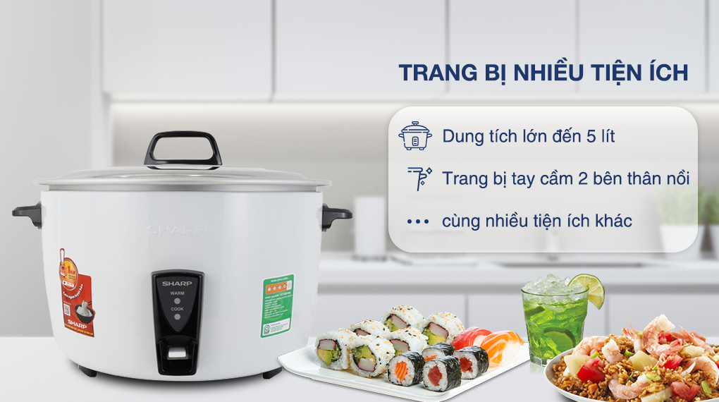 Nồi cơm nắp rời Sharp 5 lít KSH-D55V
