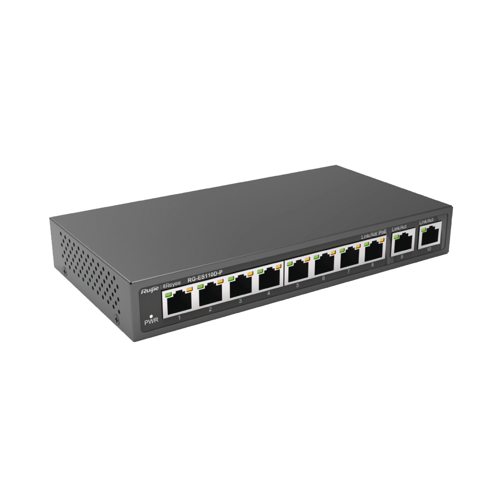SWITCH RUIJIE RG-ES110D-P (POE 8 CỔNG 10/100/1000BASE-T)