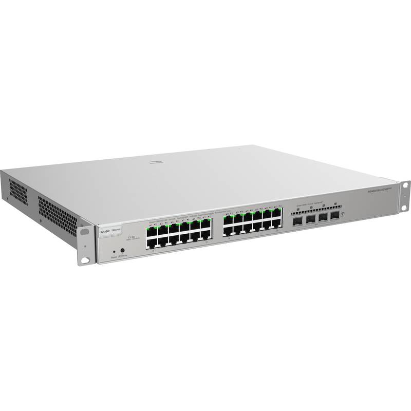 Switch PoE+ 28 cổng Layer 3 Ruijie Reyee RG-NBS5100-24GT4SFP-P Công suất 370W
