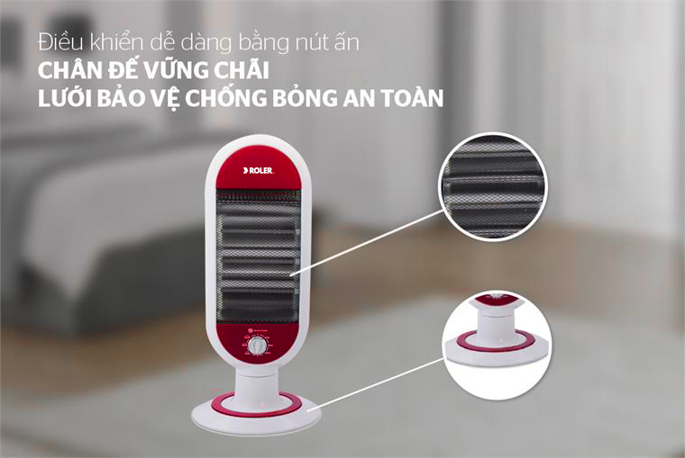 Máy sưởi điện 3 bóng halogen Roler RH - 2114