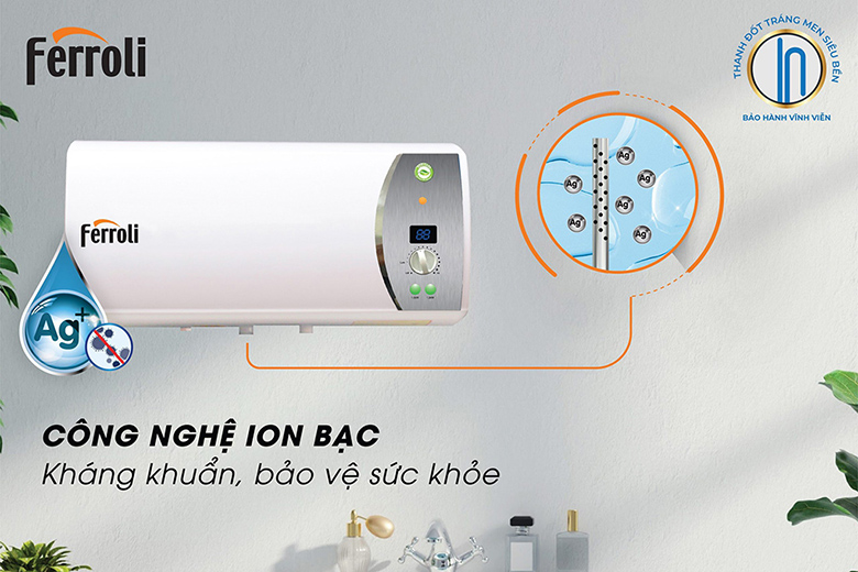 Bình Máy Nước Nóng Ferroli Verdi Ag+ 15L Gián Tiếp 3 Công Suất