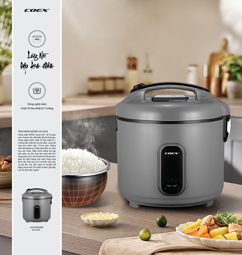 Nồi cơm điện cơ Coex 1.8 lít CR-3470