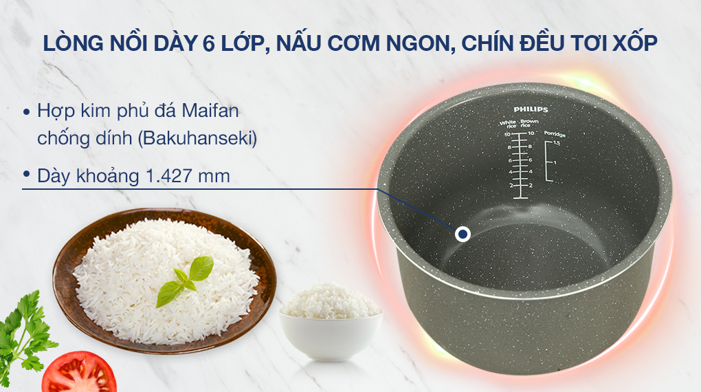 Nồi cơm điện tử Philips 1.8 lít HD4515/55