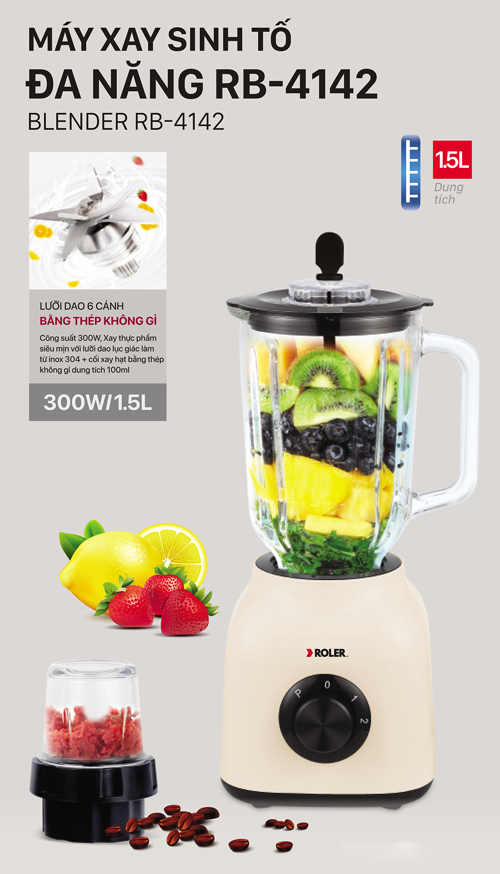 Máy xay sinh tố Roler RB-4142