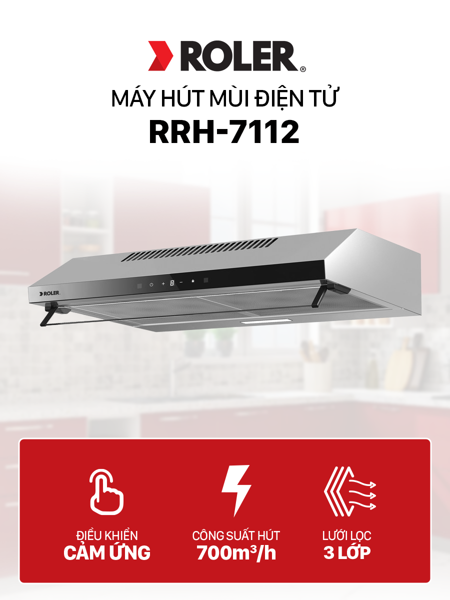 Máy hút mùi điện tử Roler RRH-7112