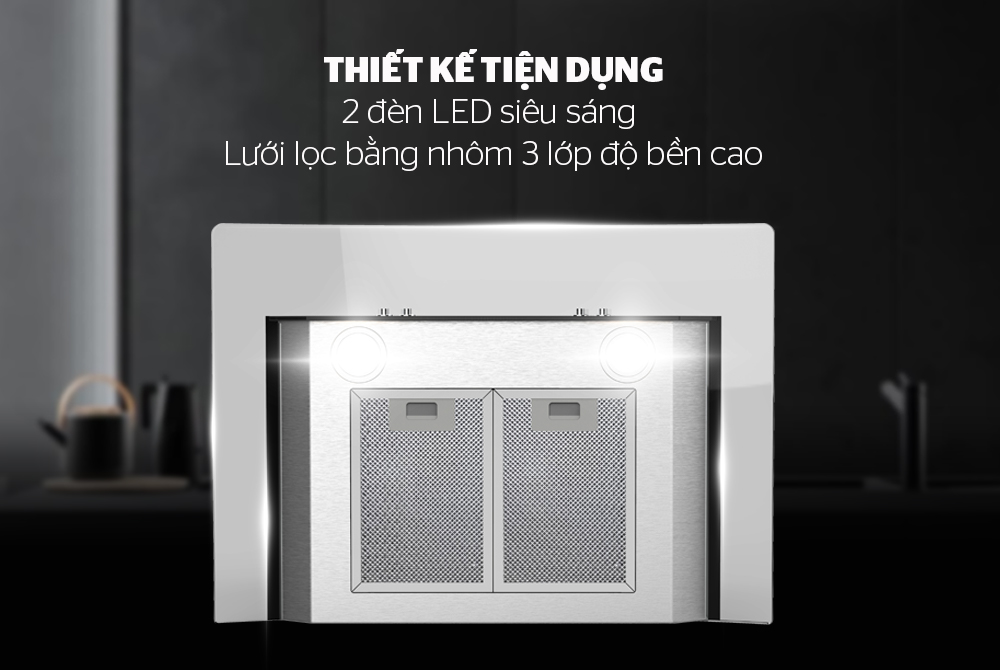 Máy hút mùi điện tử kính cong Roler RRH-7114