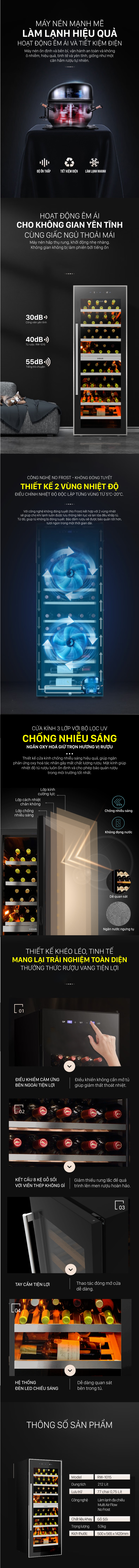 Tủ ướp rượu Roler RW-1015 (77 chai)