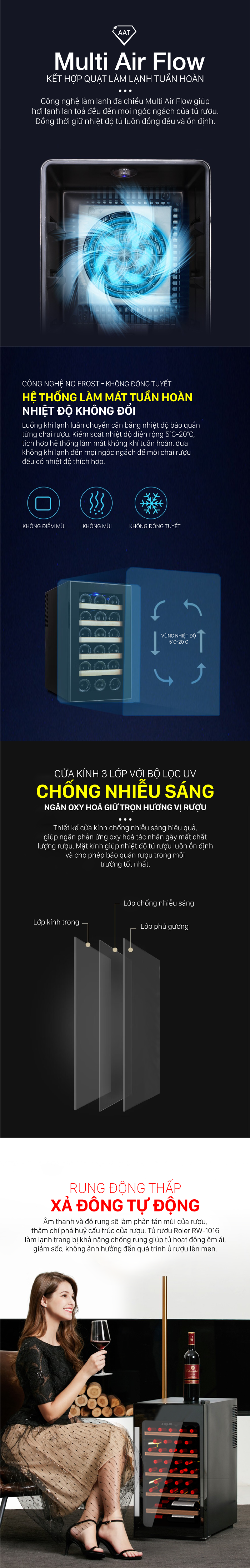 Tủ ướp rượu Roler RW-1016 (43 chai)