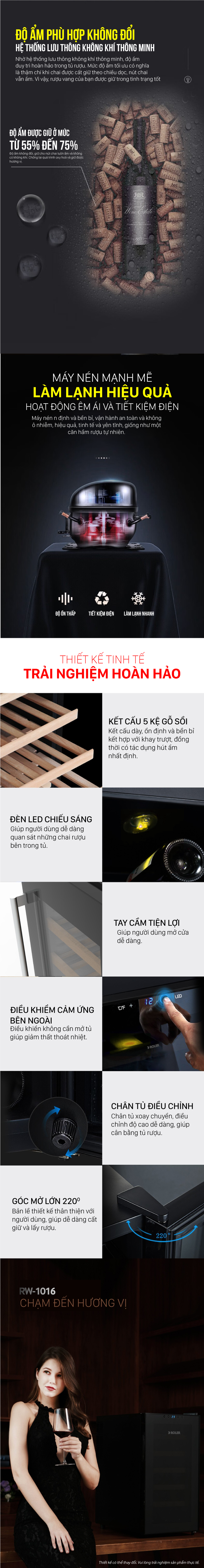 Tủ ướp rượu Roler RW-1016 (43 chai)